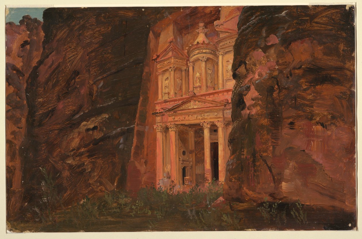 Disegno, El Khasneh, Petra, fine febbraio 1868 da Frederic Edwin Church