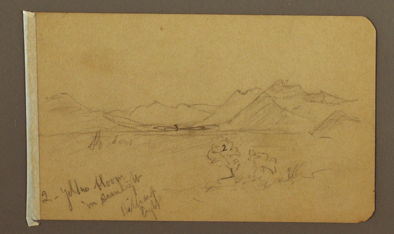 Disegno, Valle, Montagne, probabilmente 1893 da Frederic Edwin Church