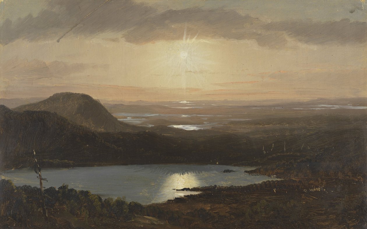 Lago Eagle visto dal monte Cadillac, isola di Mount Desert, Maine da Frederic Edwin Church