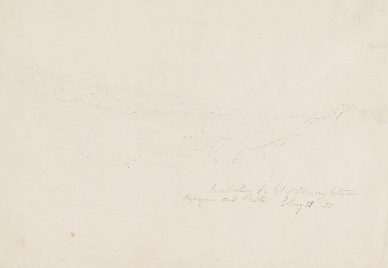 Paesaggio montuoso tra Popyan e Pasto, Colombia da Frederic Edwin Church