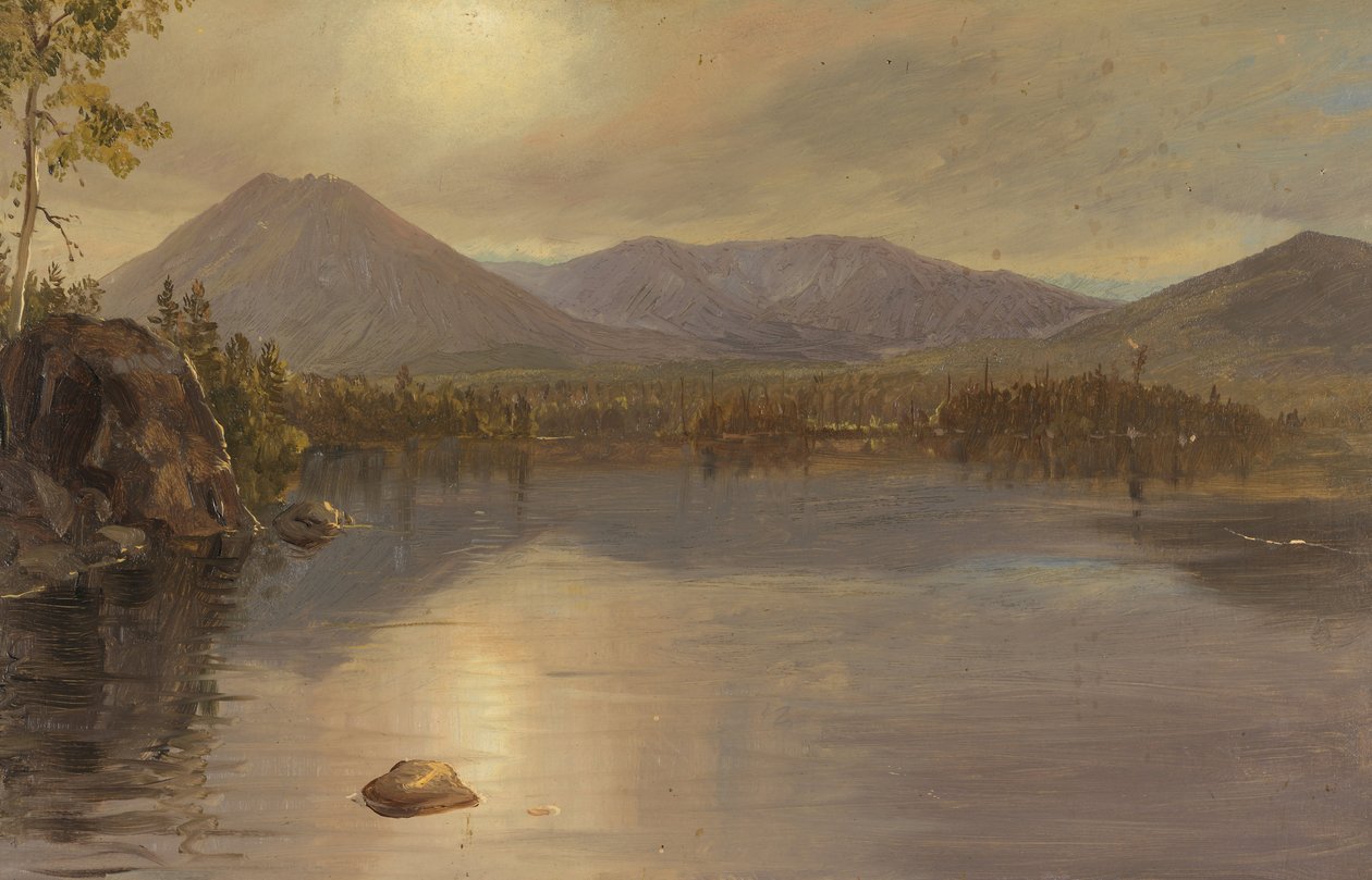Monti Katahdin e Turner dal lago Katahdin, Maine da Frederic Edwin Church