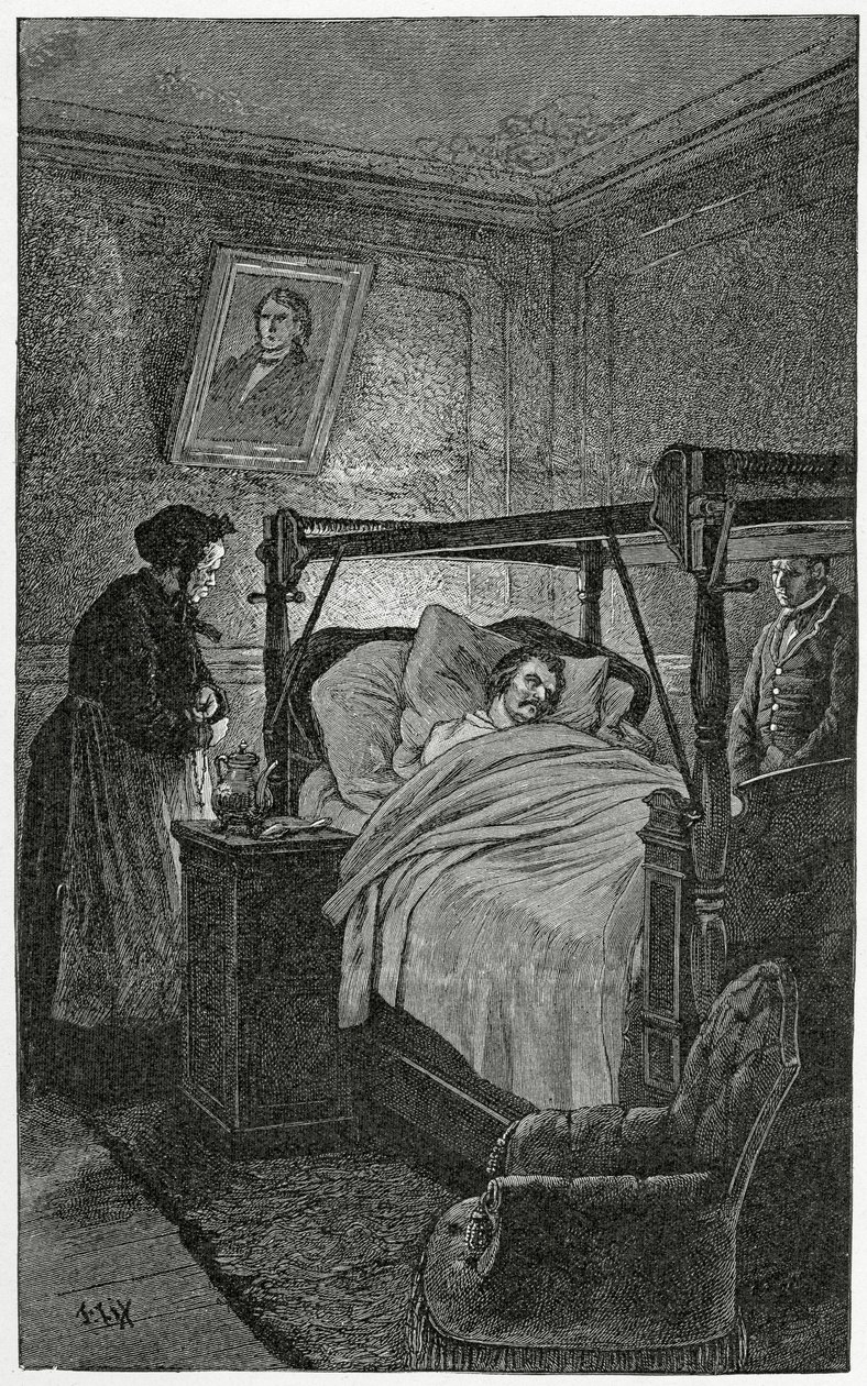 Mort de Balzac - illustrazione da Choses vues, XIX secolo da Frederic Theodore Lix