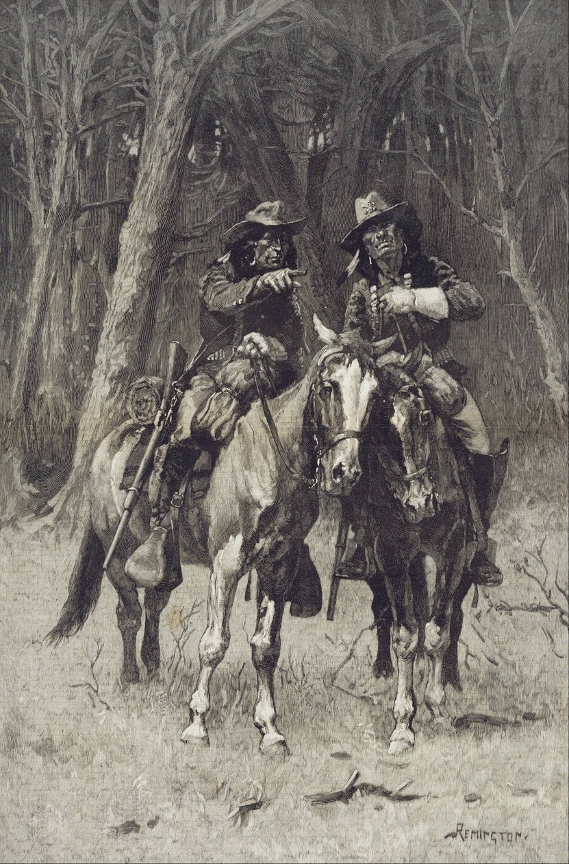 Scout Cheyenne pattugliano il Grande Bosco del Nord Canadese, Oklahoma da Frederic Remington