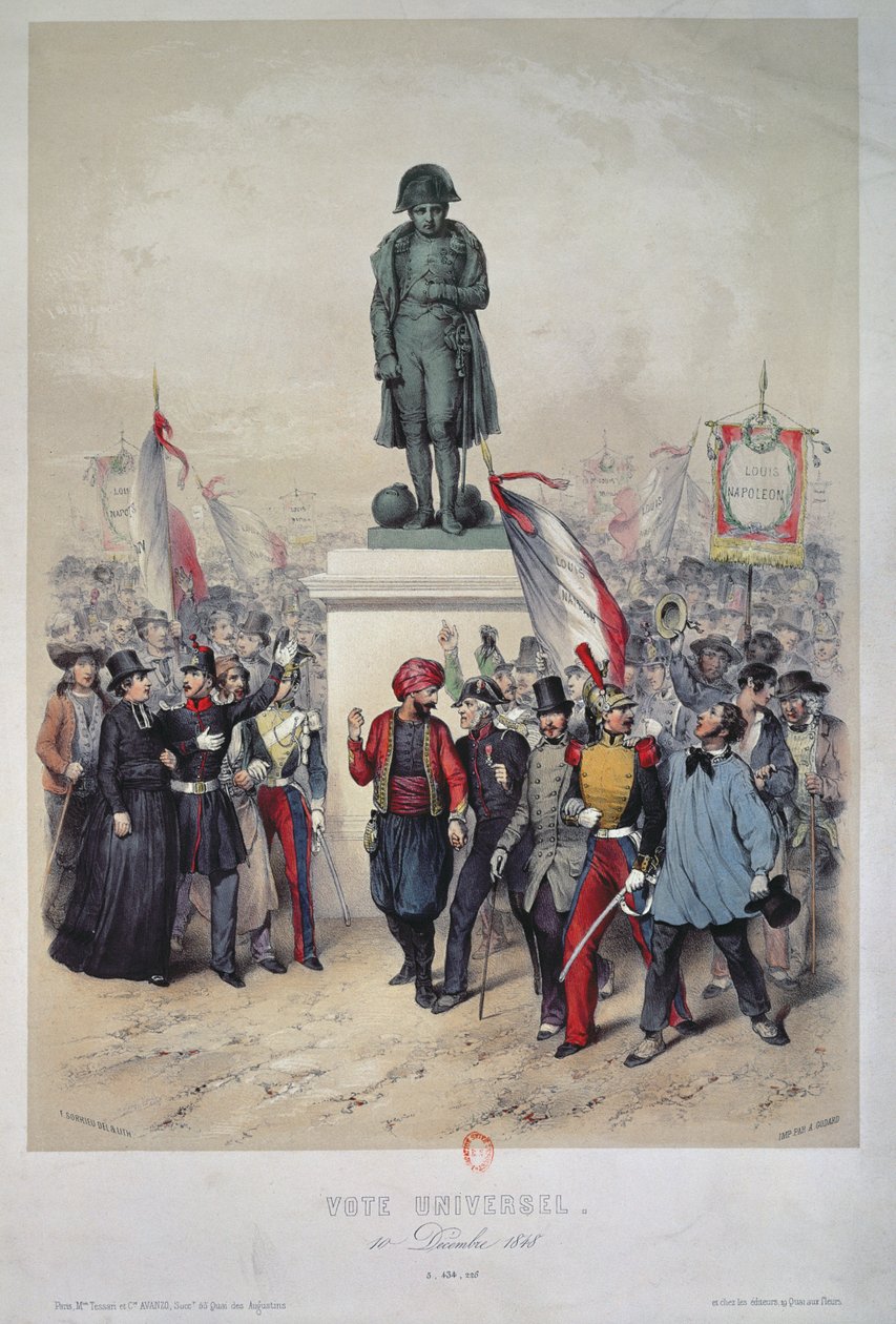 Suffragio universale, 10 dicembre 1848, elezione di Luigi Napoleone Bonaparte, 1848-49 da Frederic Sorrieu