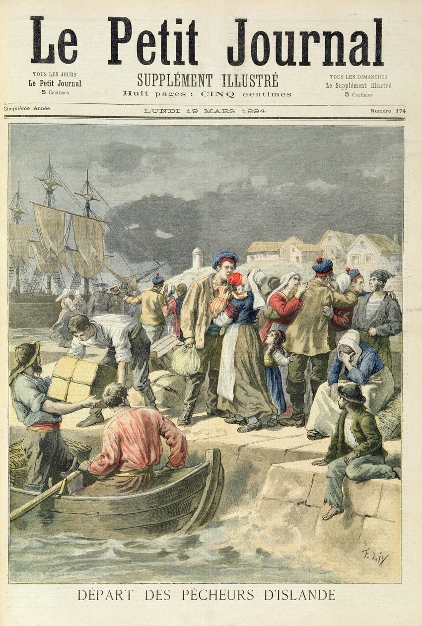 Partenza dei pescatori islandesi, illustrazione da 