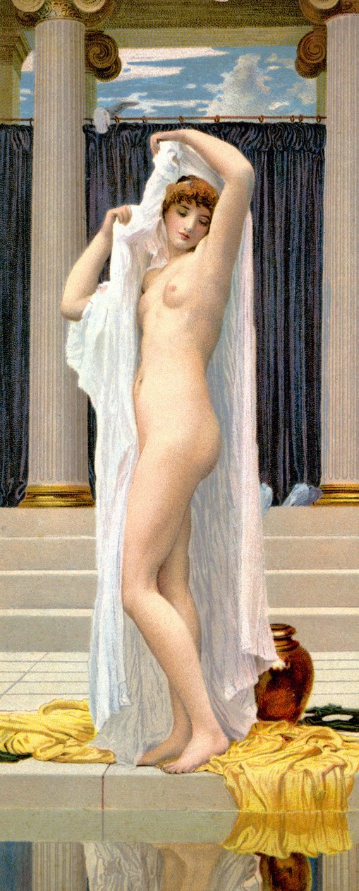 Il bagno di Psiche, c.1900 (cartolina) da Frederic (after) Leighton