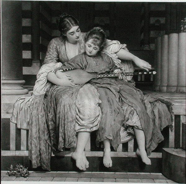 La lezione di musica, pubblicata dalla Fine Art Society da Frederic (after) Leighton