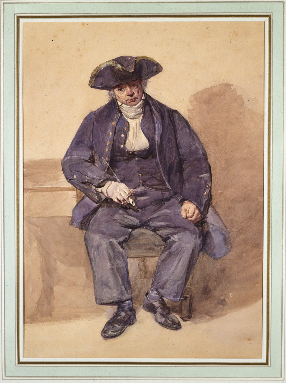 Ritratto di John Adams, alias John Wilkinson, Sottufficiale, 78 anni (acquerello) da Frederic Cruikshank