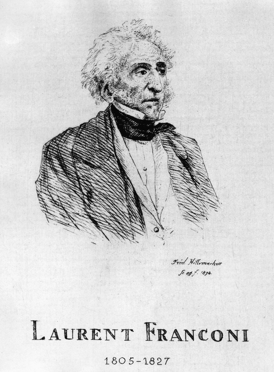Circo: Acquaforte di Frédéric Hillemacher, ritratto di Laurent Franconi (1805-1827) - in “The Franconi Circus” da Frederic Desire Hillemacher