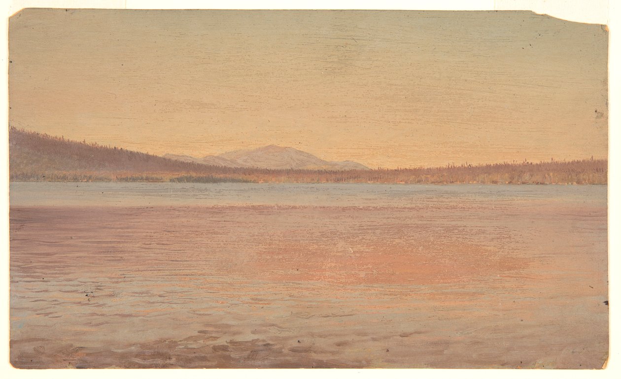 Vista lontana dei monti Katahdin e Traveller dal lago Millinocket da Frederic Edwin Church