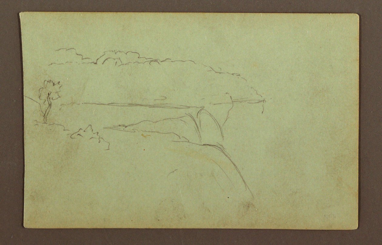 Disegno, Cascate americane sotto un cielo nuvoloso, fiume Niagara, forse 1856 da Frederic Edwin Church