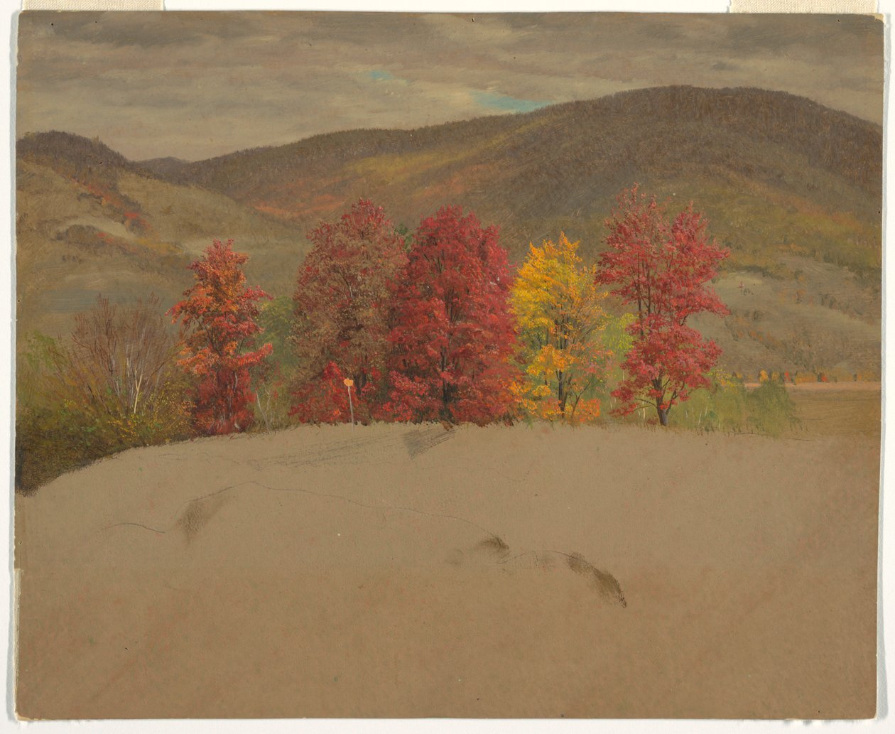Disegno, Paesaggio autunnale nel New England, probabilmente ottobre 1865 da Frederic Edwin Church