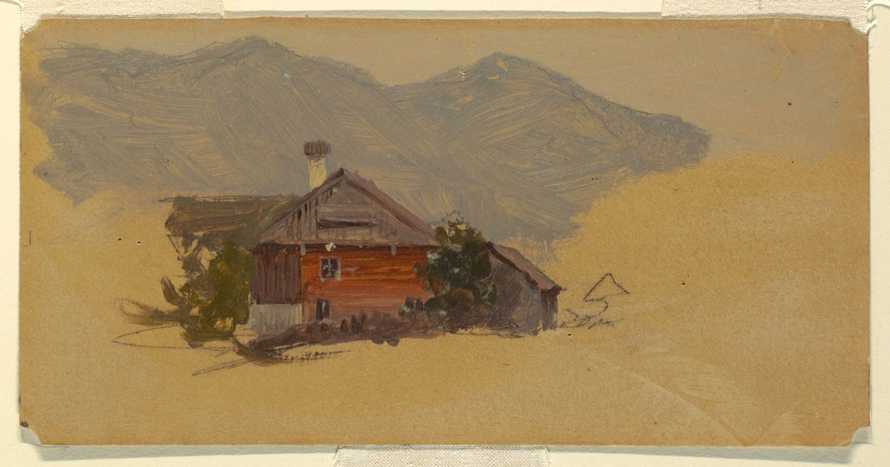 Disegno, Berchtesgaden, casa di contadini, 1868 da Frederic Edwin Church