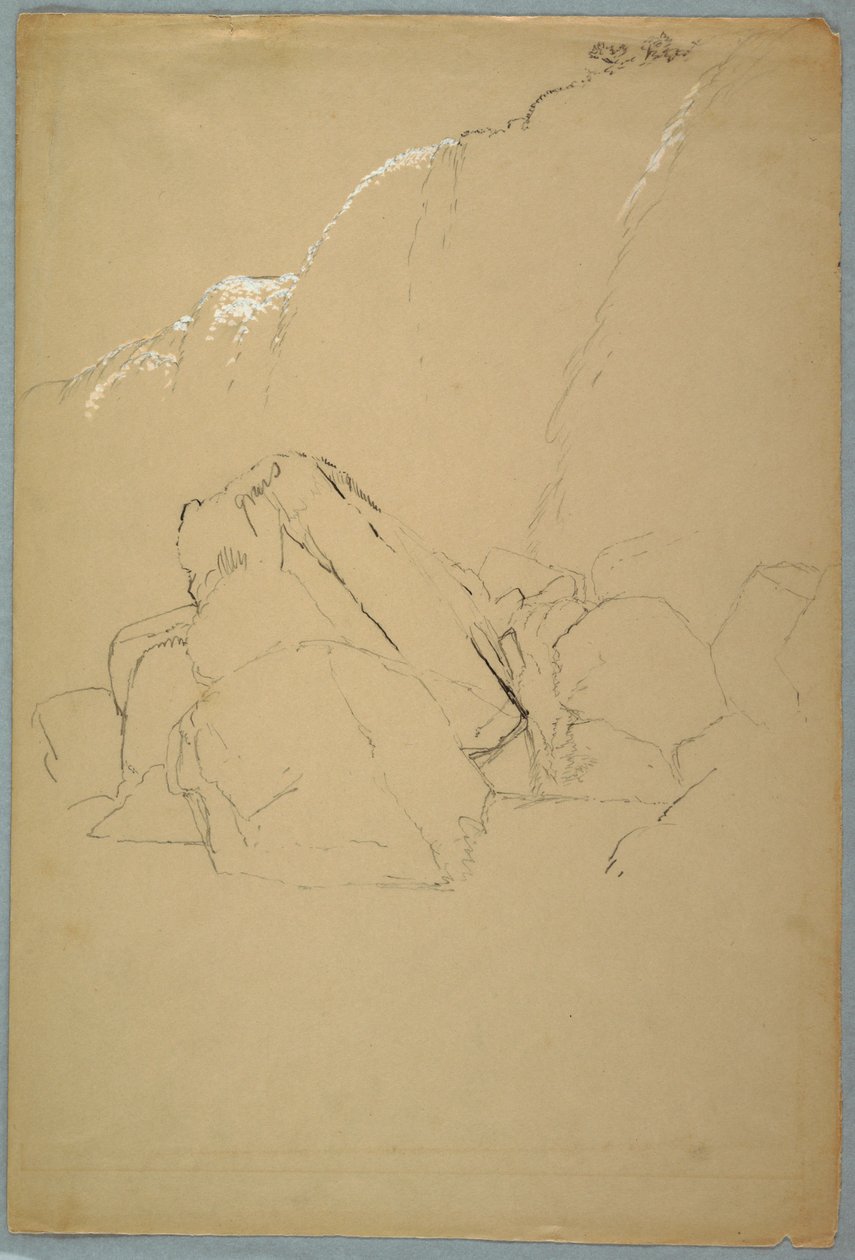 Disegno, massi, la Banca Canadese, 1858 da Frederic Edwin Church