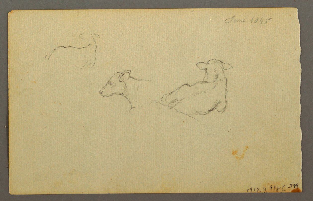 Disegno, ragazzo appoggiato a un sacco, cappello, 1844 da Frederic Edwin Church