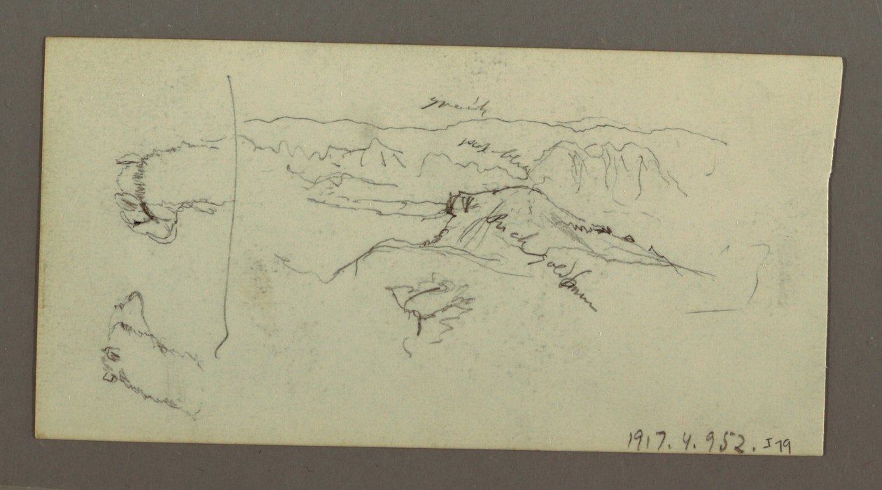 Disegno, Stuidi di cammello, cespuglio di alberi e valle, forse 1868 da Frederic Edwin Church