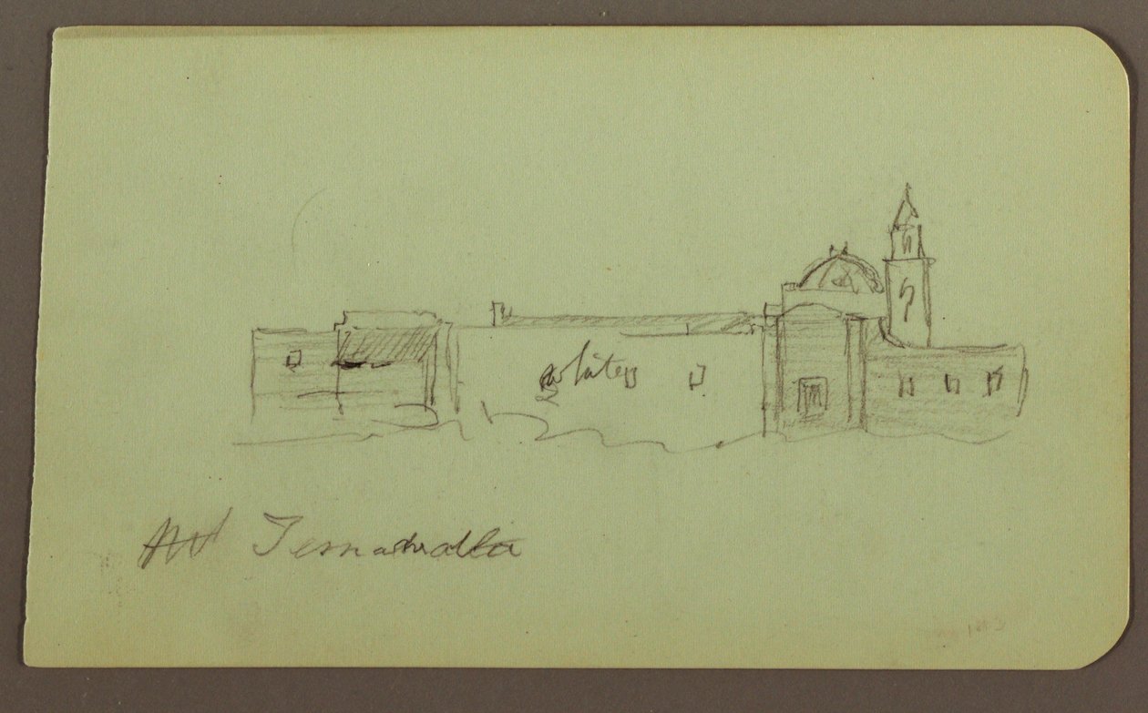 Disegno, Chiesa; verso: Paesaggio montano, "Taluca", 1883 da Frederic Edwin Church