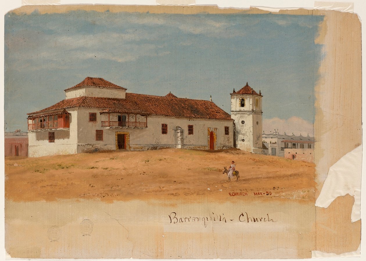 Disegno, chiesa di Barranquilla, Colombia, maggio 1853 da Frederic Edwin Church