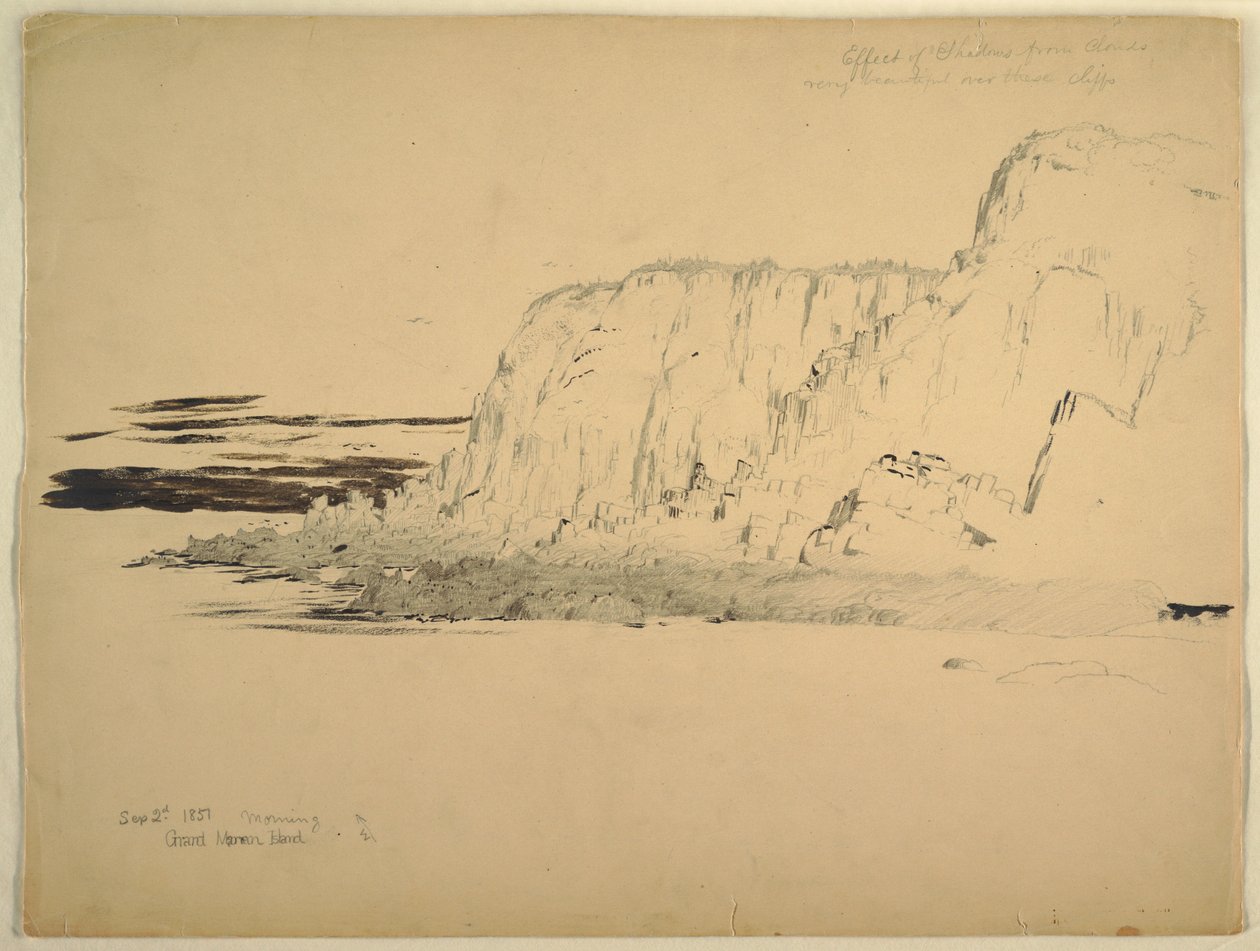 Disegno, scogliere, settembre 1851 da Frederic Edwin Church