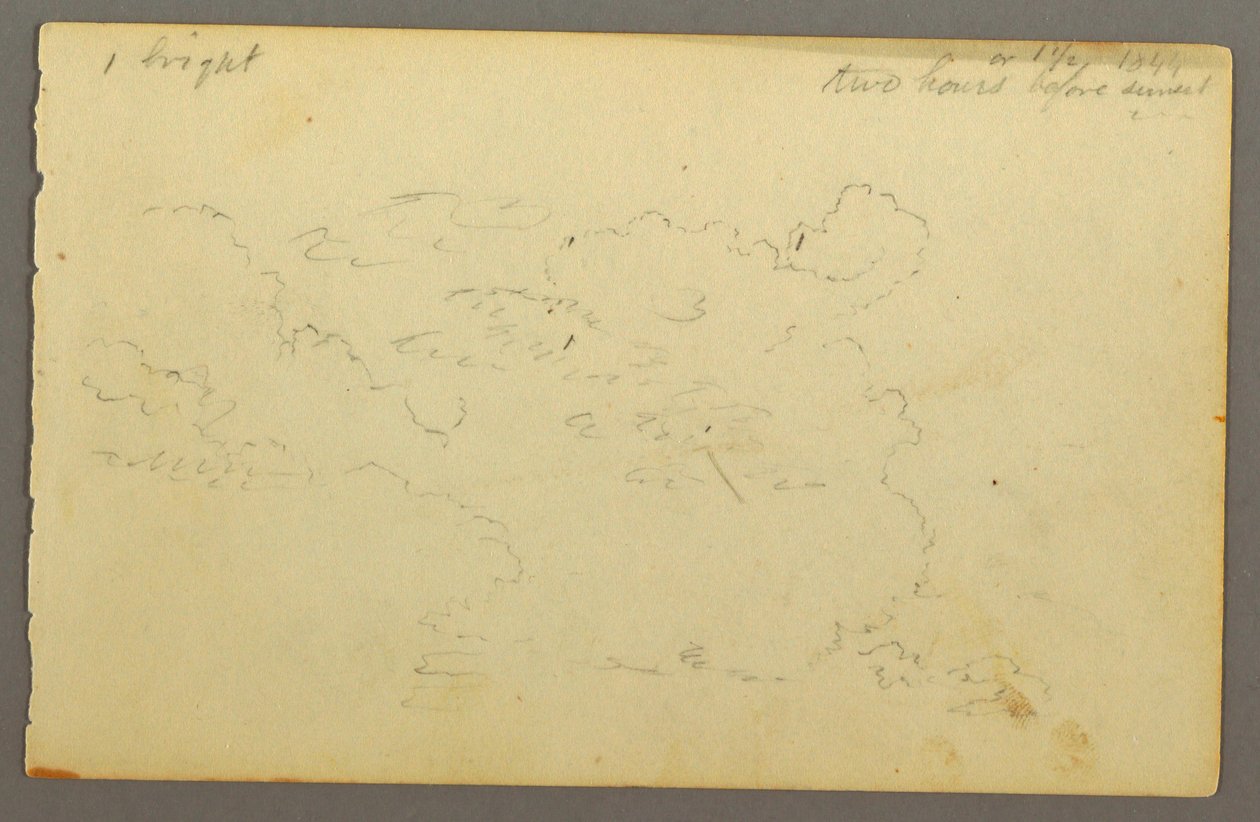 Disegno, Studio di nuvola, 1844 da Frederic Edwin Church