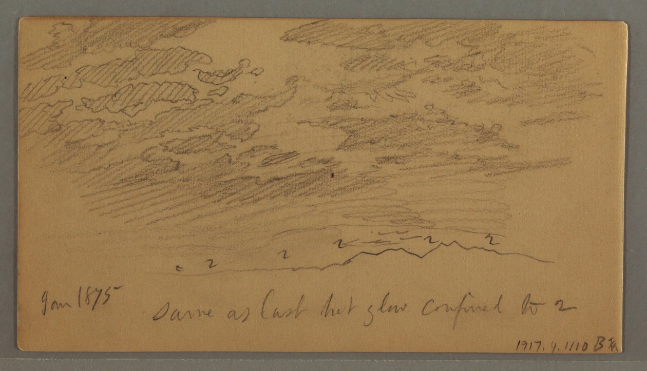 Disegno, Nuvola sulle colline, gennaio 1875 da Frederic Edwin Church