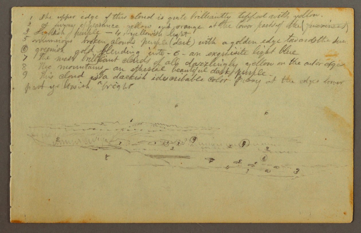 Disegno, Studi sulle nuvole, forse 1844 da Frederic Edwin Church