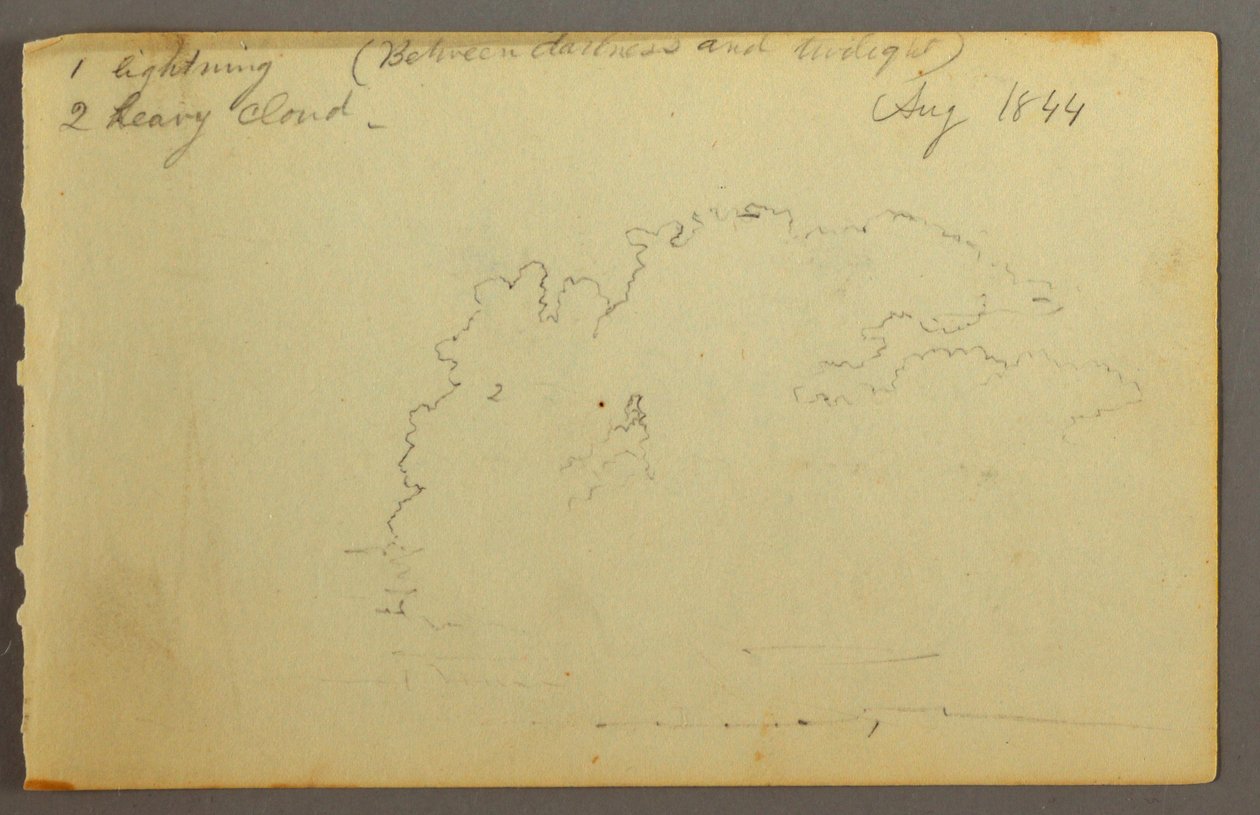 Disegno, Studio di nuvola, 1844 da Frederic Edwin Church