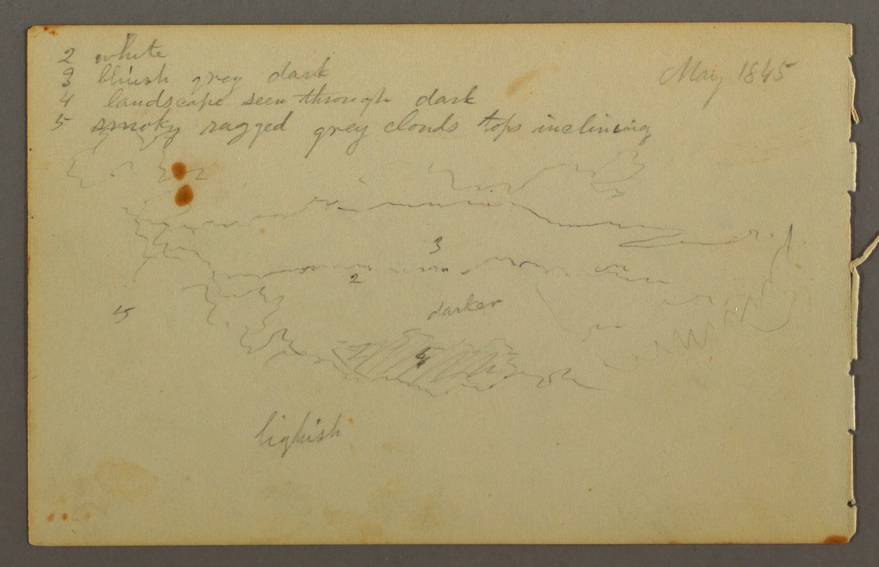 Disegno, Studio di nuvola, 1844 da Frederic Edwin Church