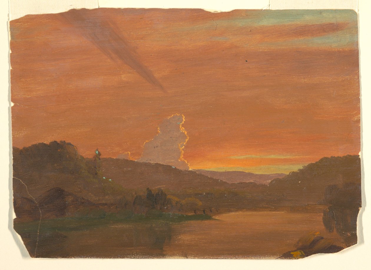Disegno, Studio di nuvola al tramonto, 1850-60 da Frederic Edwin Church