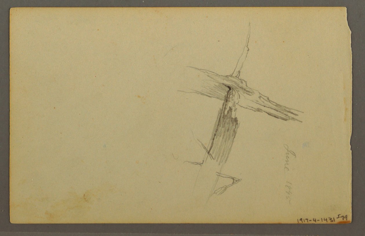 Disegno, Studio di nuvola, collina, 1844 da Frederic Edwin Church