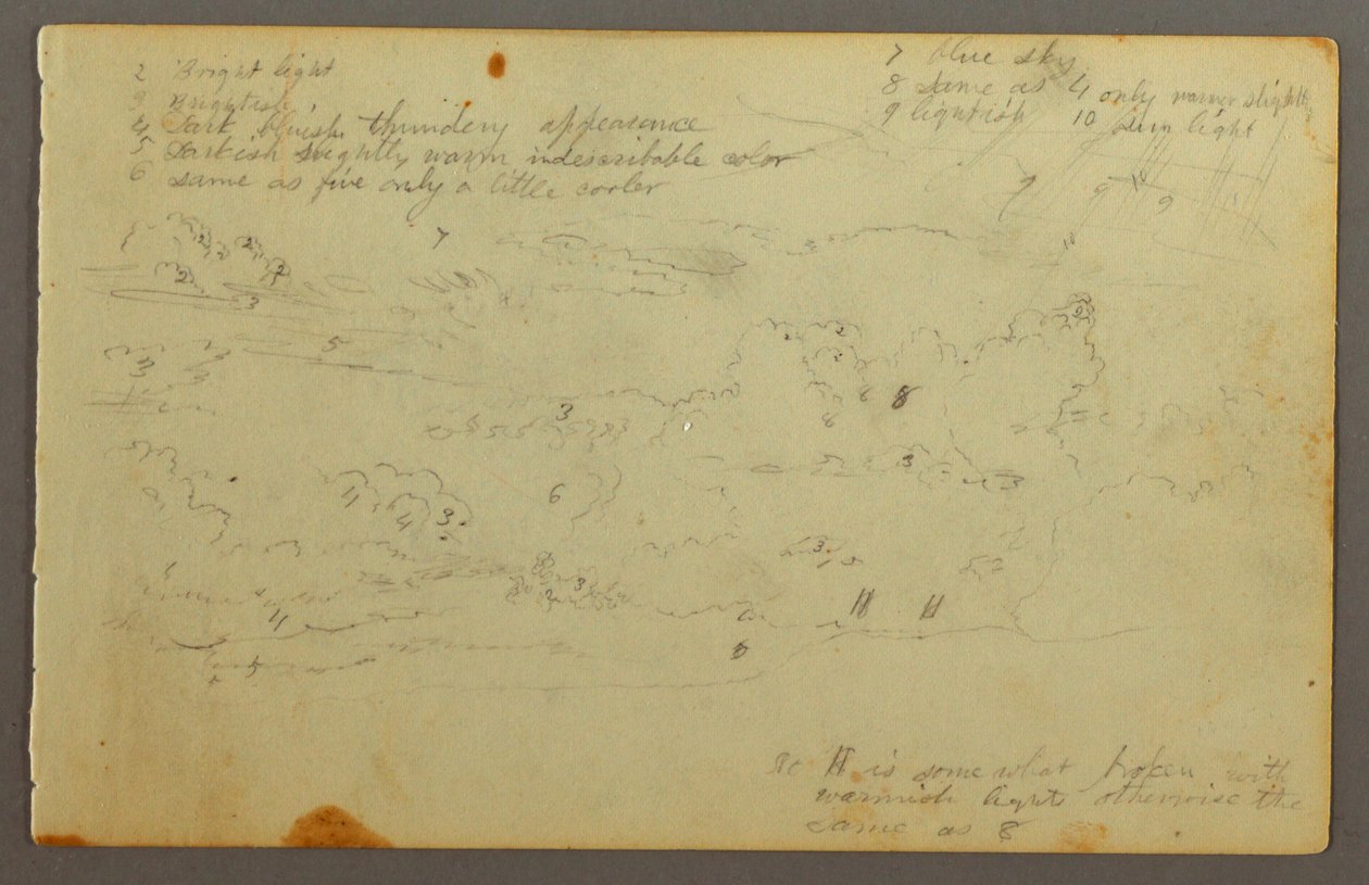 Disegno, Studio di nuvola, forse 1844 da Frederic Edwin Church