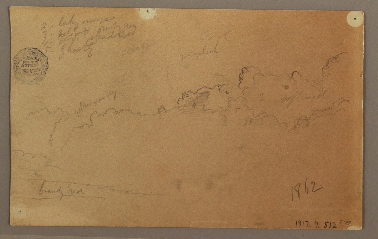 Disegno, Cielo nuvoloso, 1863 da Frederic Edwin Church