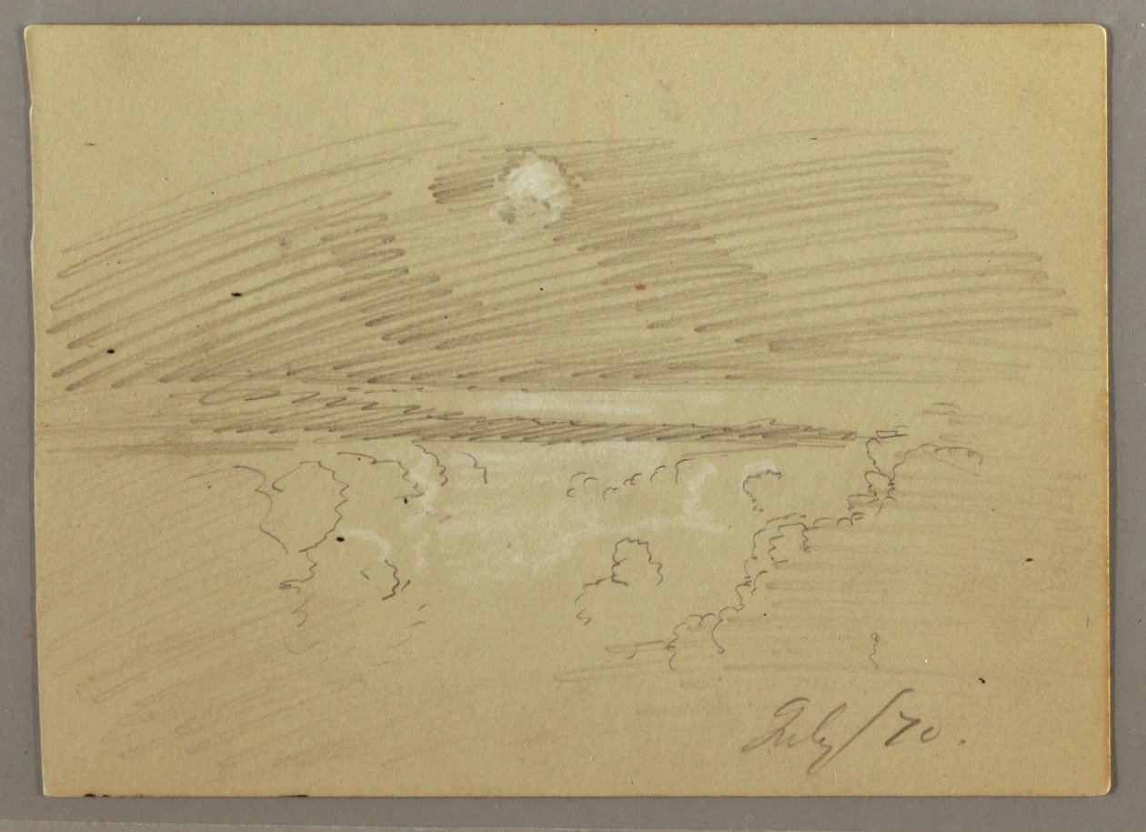 Disegno, Cielo nuvoloso, luglio 1870 da Frederic Edwin Church