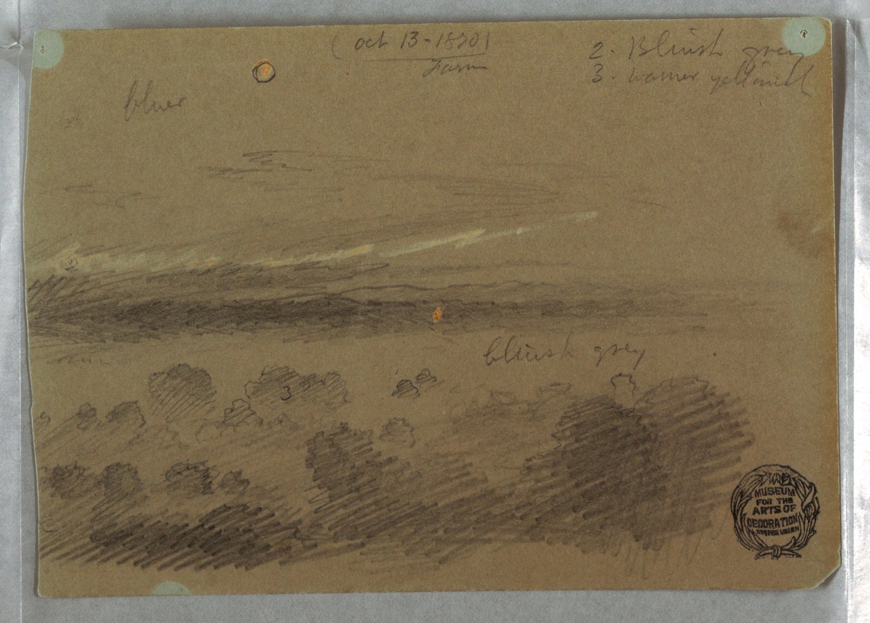 Disegno, cielo nuvoloso e luna, 13 ottobre 1870 da Frederic Edwin Church