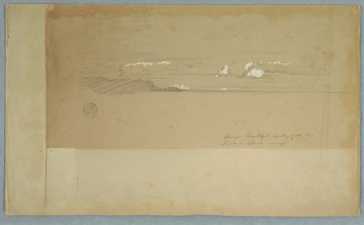 Disegno, Cielo nuvoloso su castelli e boschi, forse 1857 da Frederic Edwin Church