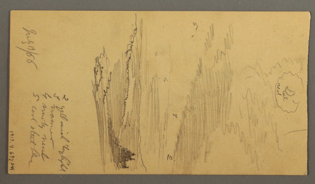 Disegno, Cielo nuvoloso sulle montagne, 19 luglio 1866 da Frederic Edwin Church