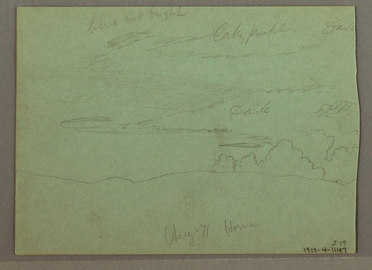 Disegno, Cielo nuvoloso sul crinale, agosto 1871 da Frederic Edwin Church