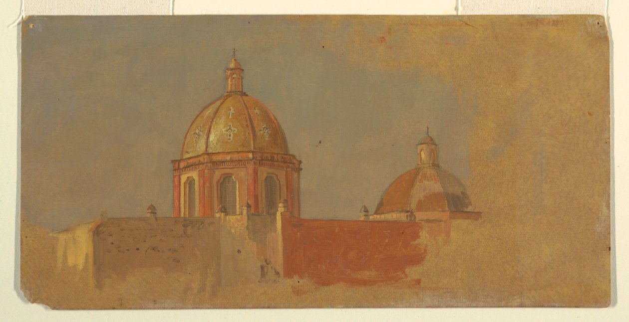 Disegno, Colombia o Ecuador, tetti di chiese, 1853 o 1857 da Frederic Edwin Church