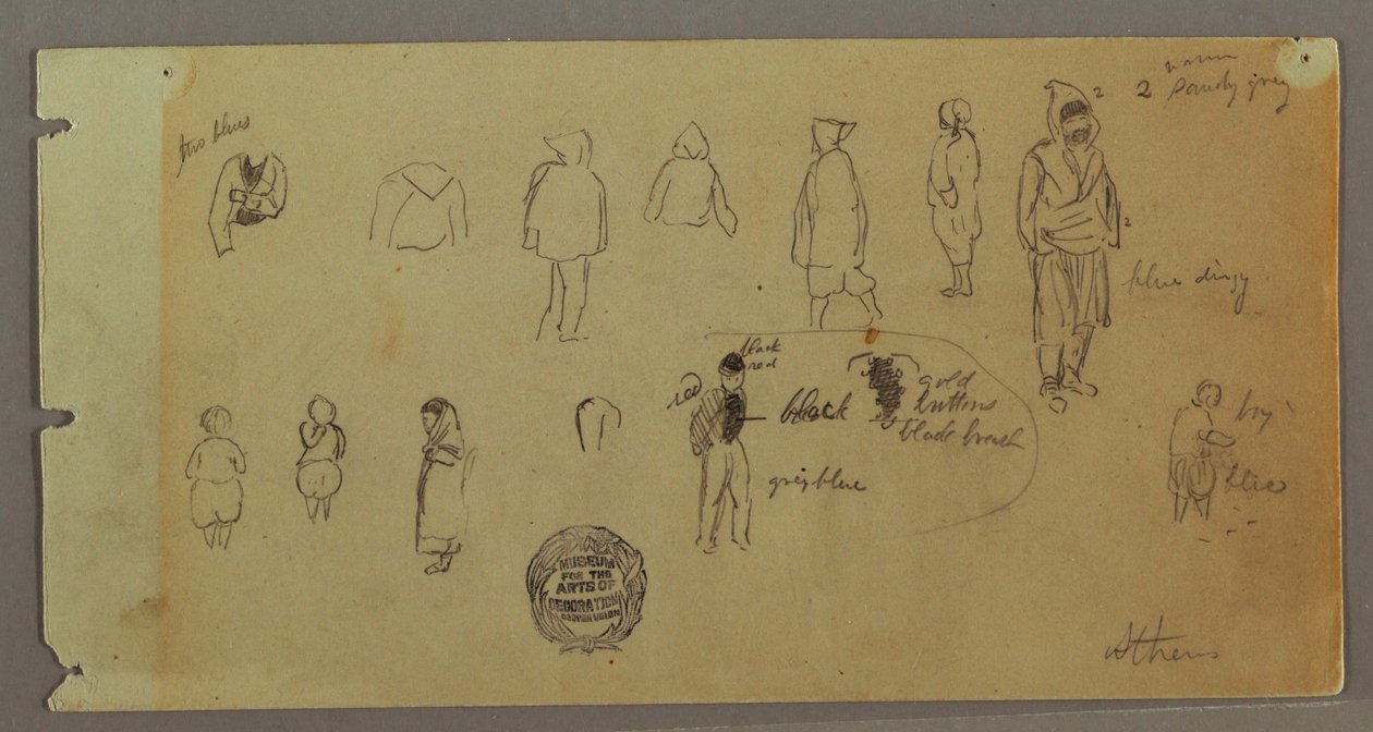 Disegno, Schizzi di costume e di figura, forse 1869 da Frederic Edwin Church