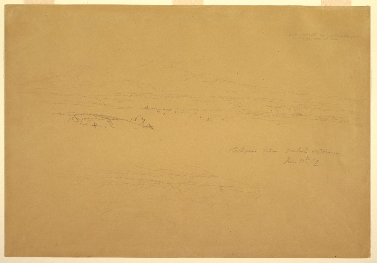 Disegno, Cotopaxi tra Machachi e Talunga, 19 giugno 1857 da Frederic Edwin Church