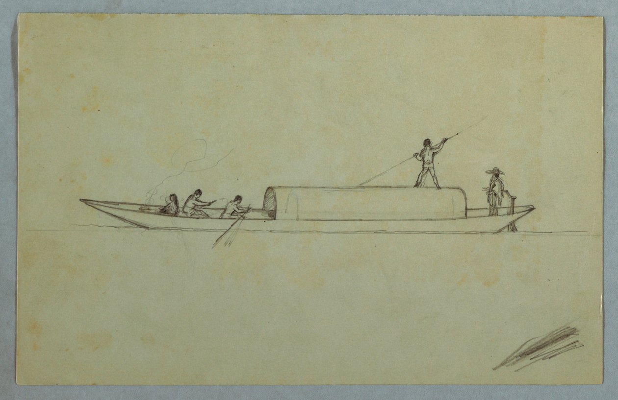 Disegno, canoa coperta, probabilmente sudamericana, 1853 o 1857 da Frederic Edwin Church