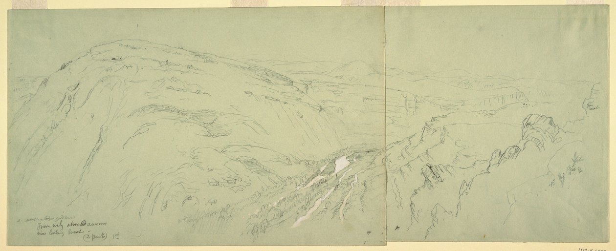 Disegno, veduta distante di Damasco, Siria, 7 maggio 1868 da Frederic Edwin Church
