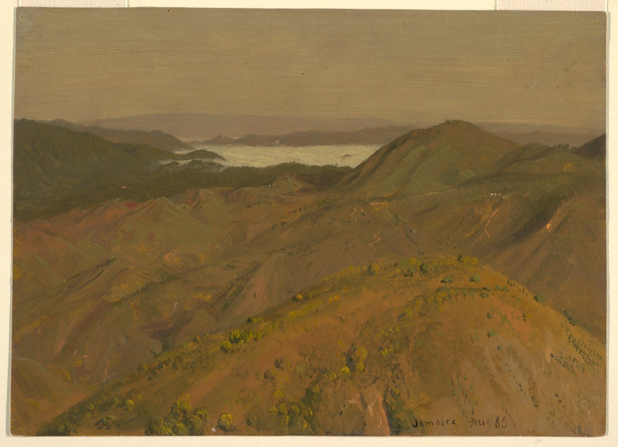 Disegno, vista da lontano sulle cime delle colline, agosto 1865 da Frederic Edwin Church