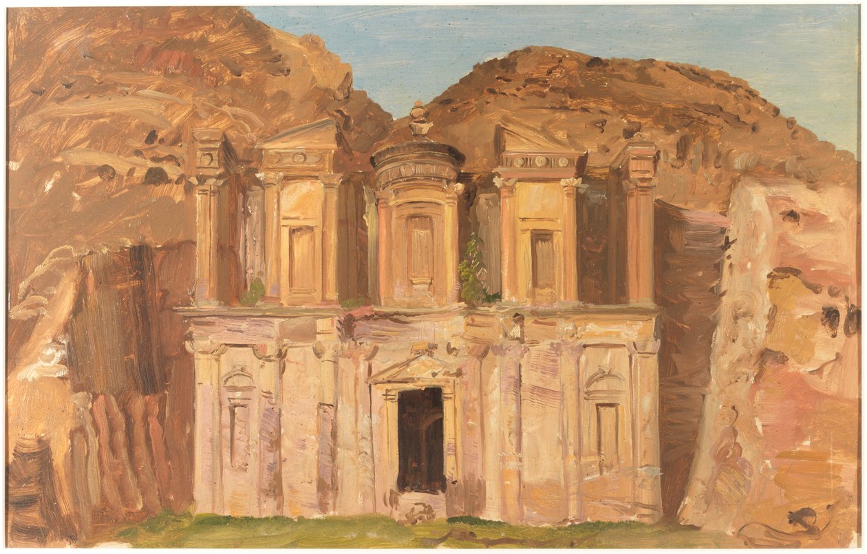 Disegno, Tempio di Ed Deir Rock, Petra, fine febbraio 1868 da Frederic Edwin Church