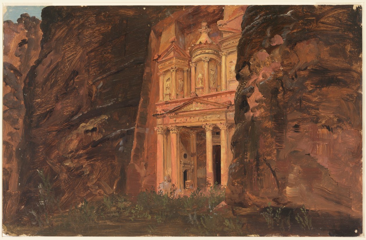 Disegno, El Khasneh, Petra, fine febbraio 1868 da Frederic Edwin Church