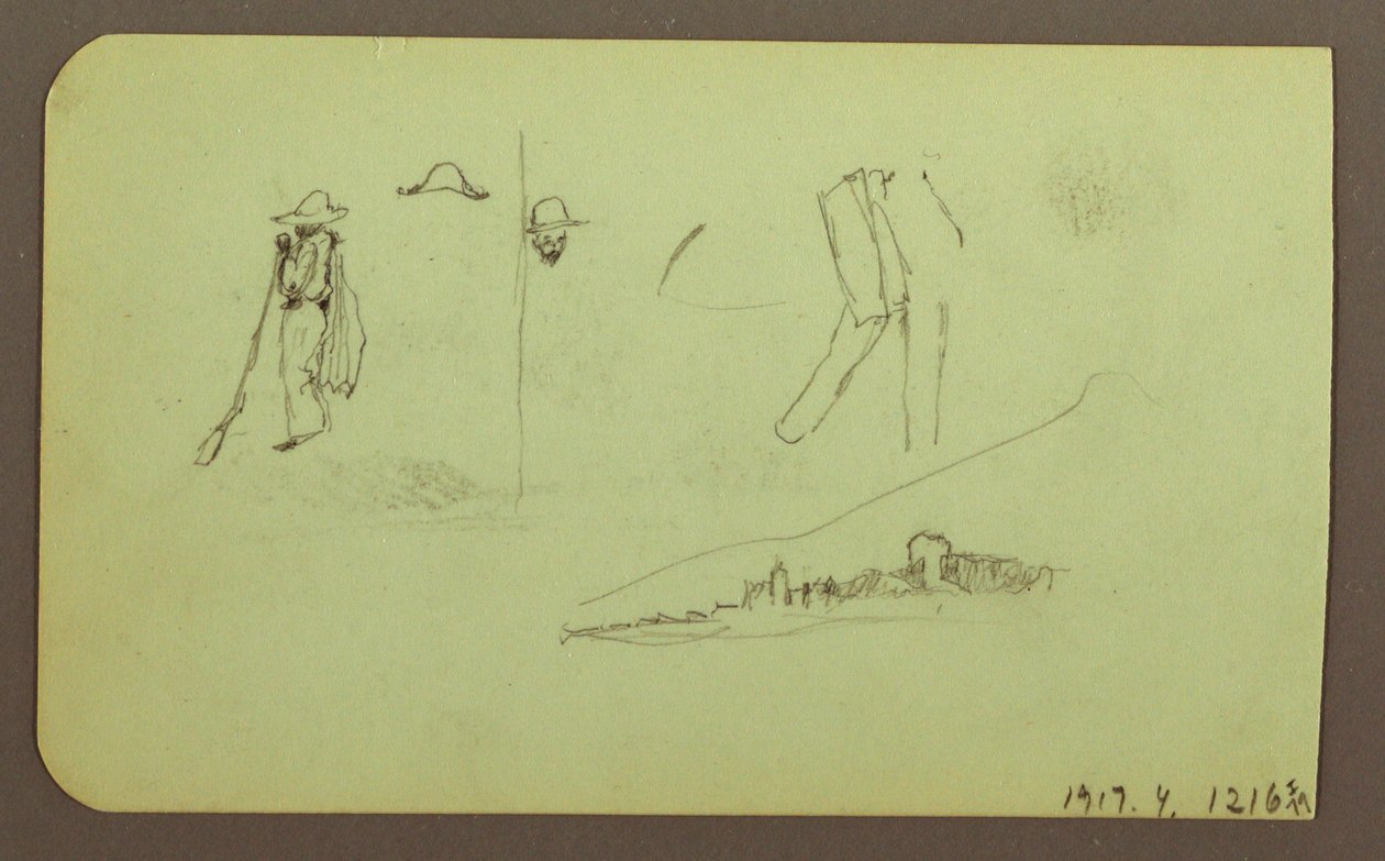 Disegno, Fabbrica; verso: Figure, 1883 da Frederic Edwin Church
