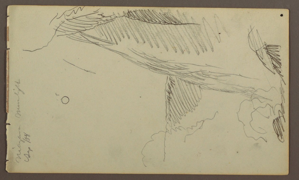 Disegno, cascate al chiaro di luna, 1858 da Frederic Edwin Church