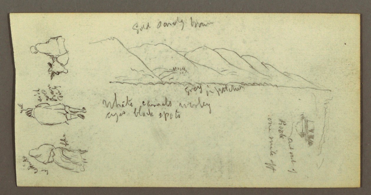 Disegno, Studio di figura, catena montuosa, forse 1868 da Frederic Edwin Church