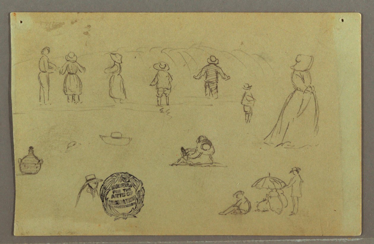 Disegno, Studi di figura dal surf, forse 1857-58 da Frederic Edwin Church
