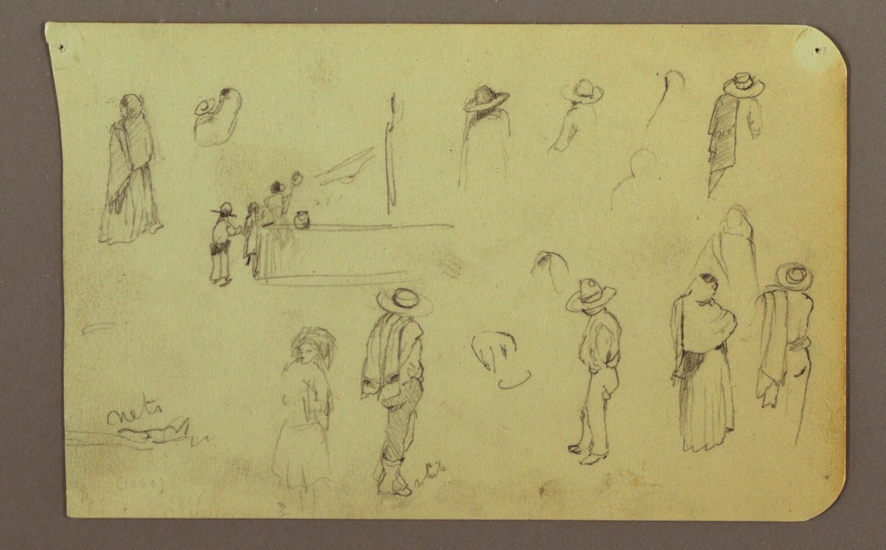 Disegno, Figure, Verso: Figura, Paesaggio, 1883 da Frederic Edwin Church